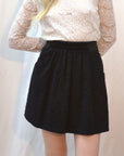 Floral Lace Skater Black Skirts