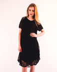 Lace and chiffon patchwork dress (Black)