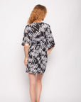 Kimono sleeves wrap dress (Black)