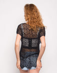 Floral Crochet Lace Top (BLACK)