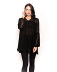 balloon long sleeves design chiffon top