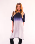 Tie dye Cotton Long T-shirt (Blue)