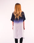 Tie dye Cotton Long T-shirt (Blue)