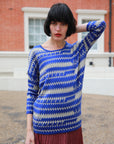 Gold lurex Stripe Knitted long Jumper