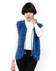 Tassel Knitted Cardigan Jacket (Blue)