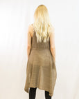 Sleeveless Wool Knitted long Cardigan (Brown)