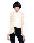 Tassel Knitted Cardigan Jacket (Cream)