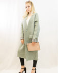 Fine knit oversize longline wool blend jacket