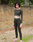 Loungewear Co-ord with Love Logo | Green Crop Top and Leggings