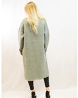 Fine knit oversize longline wool blend jacket