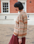 Ribbed stripe mix yarn oversize jumper