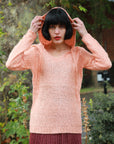 Orange All over Sequins with Hood Knitwear Jumper
