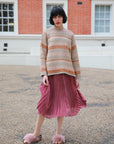 Ribbed stripe mix yarn oversize jumper