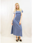 Scoop Neck Jersey Maxi Dress (MELANGE BLUE)