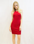 Cotton blend PETITE Bodycon Dress (RED)