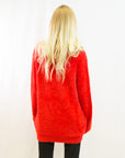 Christmas Trees patch embroidered fluffy jumper(RED)