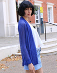 Mesh Lace Cardigan Beach Wear (Royal Blue)