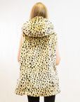 Faux Fur Oversize Hoody Coat (Dot Print)