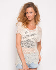Floral Crochet Lace Top (White)