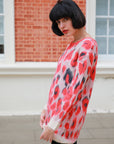Multi color leopard print knitted jumper