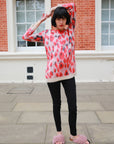 Multi color leopard print knitted jumper