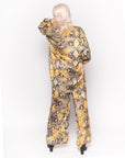 Silky Long Sleeve Shirt and Trousers Co-ords in Leopard Print