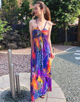 Vibrant colors Animal Print Maxi Dress