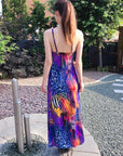 Vibrant colors Animal Print Maxi Dress