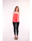 Neon Colour Mesh T-shirt (PINK)