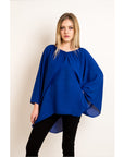 Chiffon Long Sleeves Cape/Top(ROYAL BLUE)