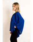 Chiffon Long Sleeves Cape/Top(ROYAL BLUE)