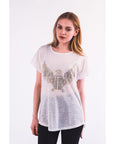 Gold Eagle embellished T-shirt (WHITE)