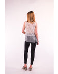 White Floral Lace Fringed Hem Vest Cami Top