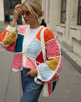 Hand Crochet Multicolour Granny Square Cardigan