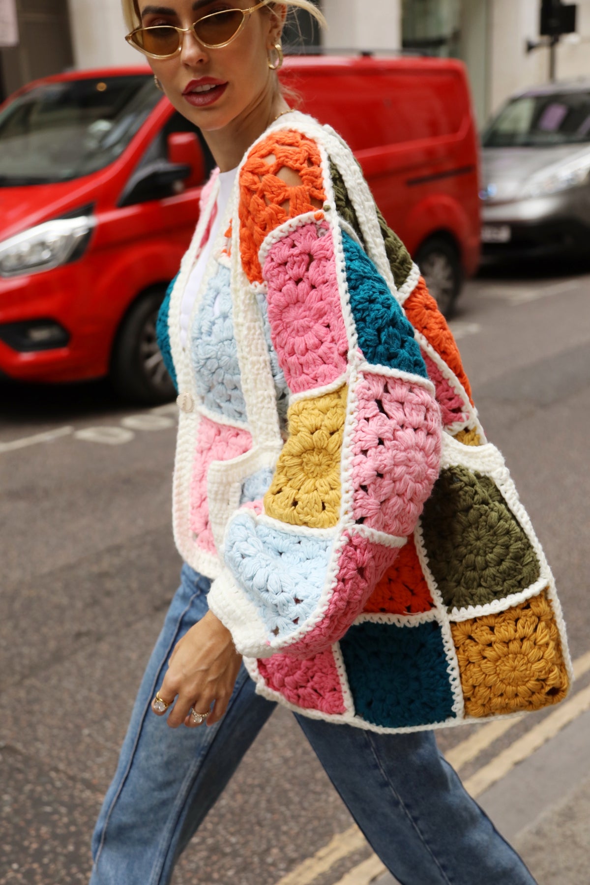 Hand Crochet Multicolour Granny Square Patchwork Handbag