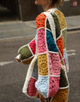 Hand Crochet Multicolour Granny Square Cardigan