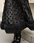 Polka Dot Sheer Tiered Button Down Maxi Shirt Dress