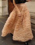 Statement Layered Ruffle Tulle Maxi Skirt