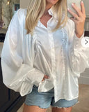 Oversized Sleeves Shirt in White color