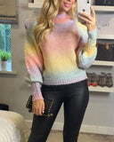 Cable knit rainble Tie dye effect jumper