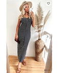 Double strip black white stripe Maxi dress