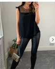Organza Chiffon Gold Chain Top (Black)
