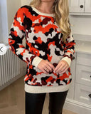 Multi-color Orange & Black Leapard Print Jumper