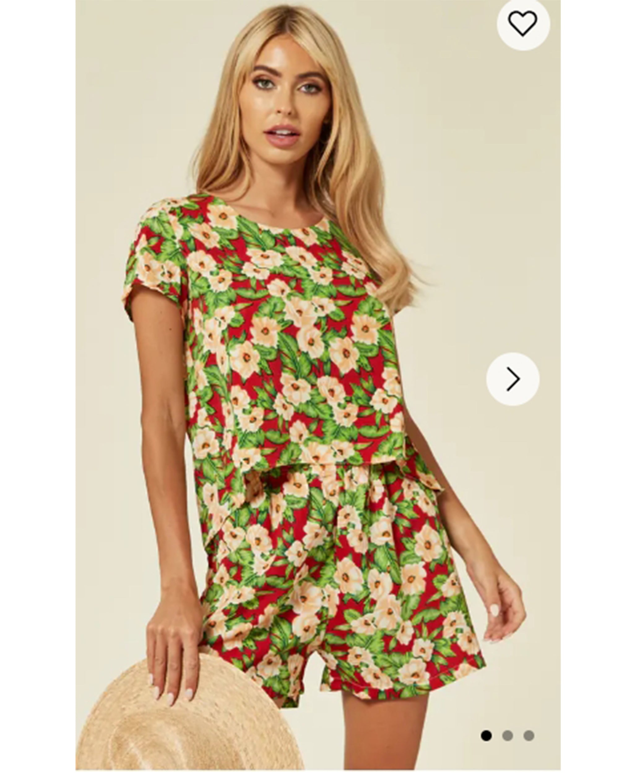 Floral Print Suits (Red)