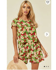 Floral Print Suits (Red)