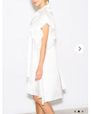 Oversized Ruffle Sleeves shirt dress in white