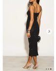 Scooped-neck sleeveless metallic-knit maxi dress in Black
