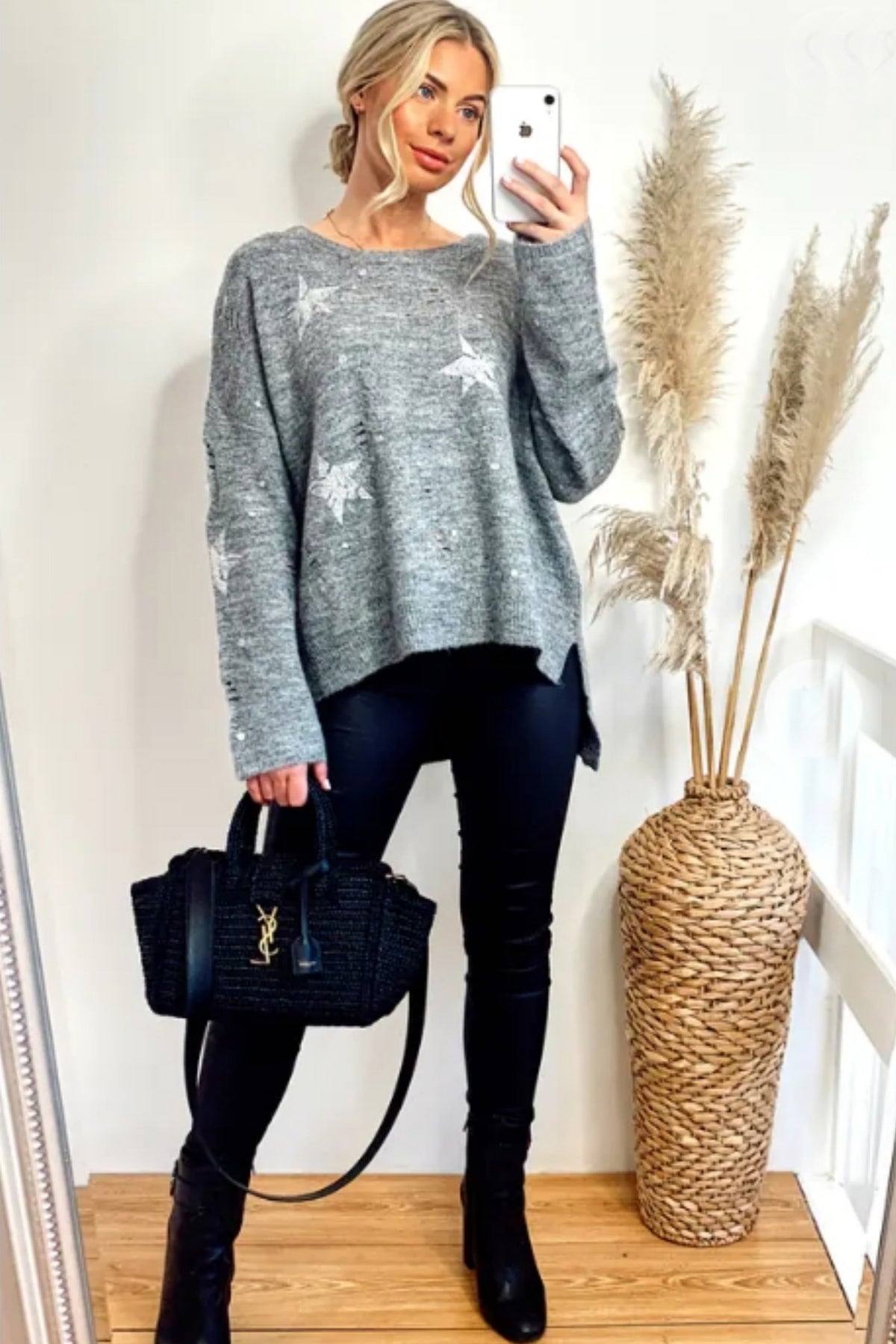 Stars' Print Ladder Stitch Jumper