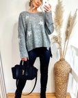 Stars' Print Ladder Stitch Jumper