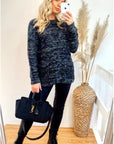 Metallic gold trims navy Jumper